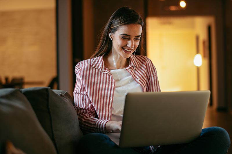 Woman working on a zapier integration 