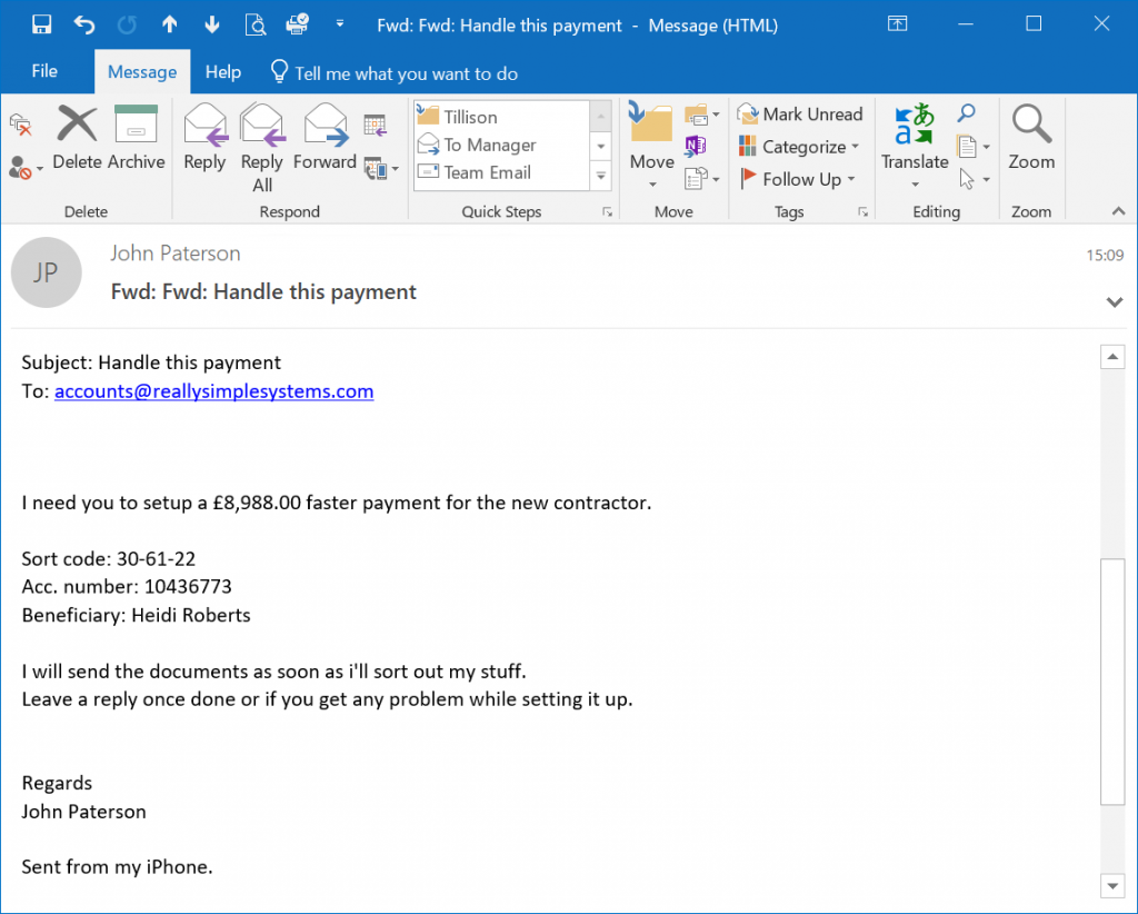 phishing email